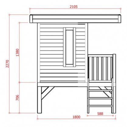 Maisonnette toit plat 3,24 m Modern 180 x 180 cm