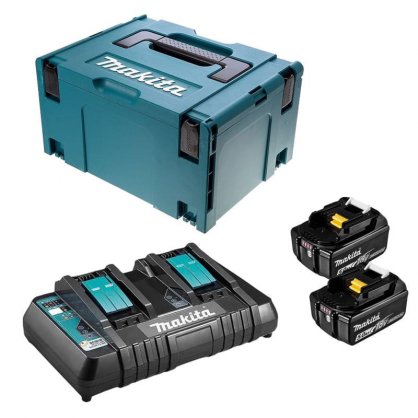 Pack nergie 2 batteries 5,0Ah BL1850B + Chargeur double DC18RD + Makpac | MAKITA 197629-2