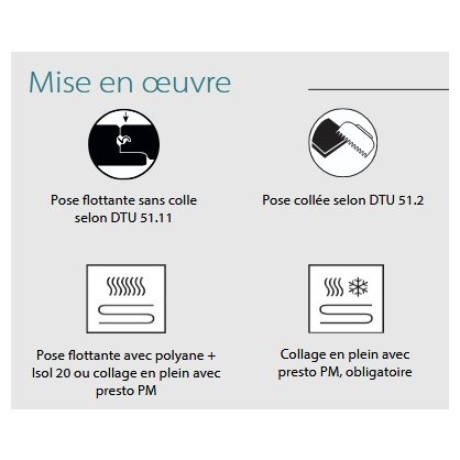 mise en oeuvre Parquet contrecoll chne mix Topaze 