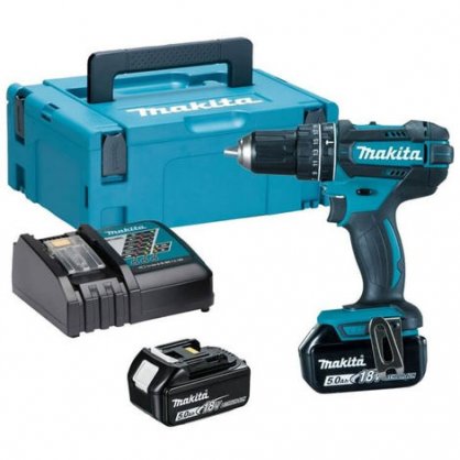 Perceuse visseuse percussion 18V Li-Ion 5Ah 13 mm DHP482RTJ | MAKITA