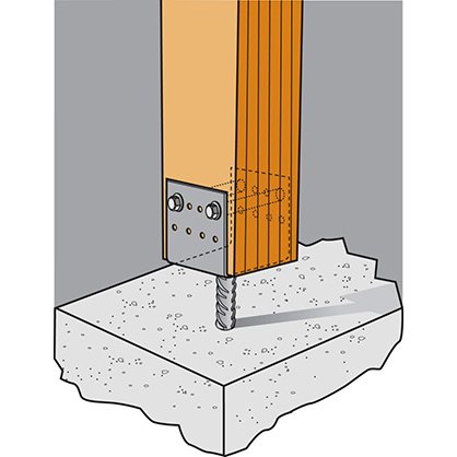 Pied de poteau en U  sceller PPD70/70G Simpson