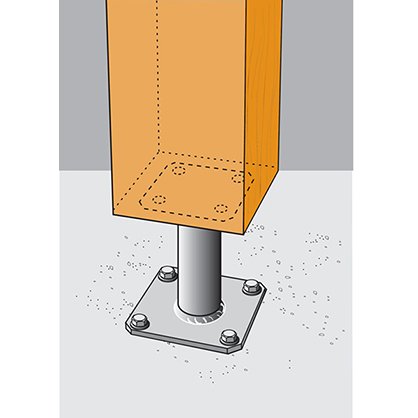 Pied de poteau fixe PPA100 Simpson