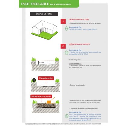 Plot lambourde terrasse rglable 40-60 mm JOUPLAST