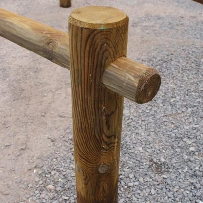 Rondin bois percé 1,50 m Ø140mm pour clôture normande