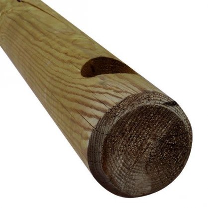Rondin bois percé borgne Ø14x200cm pour clôture normande