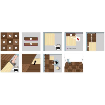 Pose MOSAIQUE Stratifi CHATEAU Chestnut White BerryAlloc