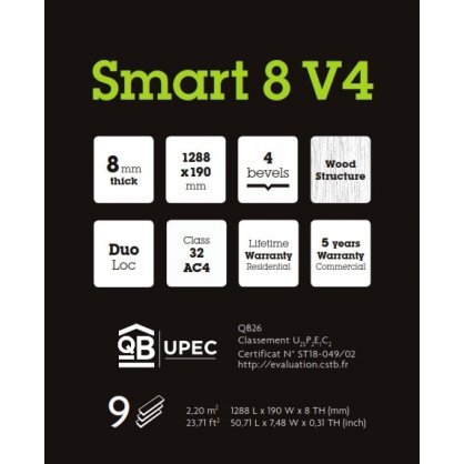 Stratifié Smart 8 V4 Barn Wood Light 62001367 - Berry Alloc