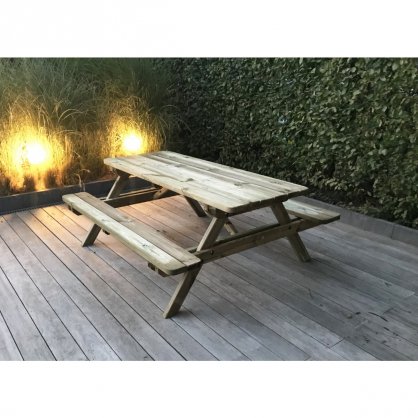 Table de pique-nique en bois autoclave 180 x 160 x 74 cm