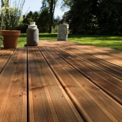 Terrasse pin marron stri 5400x145x27 mm