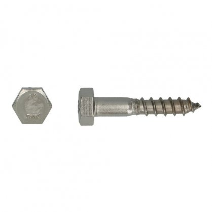 Tirefond acier inox A2 10x120 mm DIN 571 Pgb-fasteners - 50 pices 