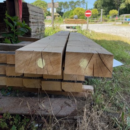Traverse paysagre de jardin en chne rouge 2,40 m 20x10 cm 
