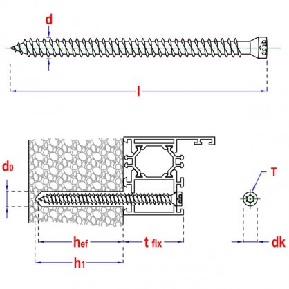 Dimensions Vis béton 7,5x82 mm SMART