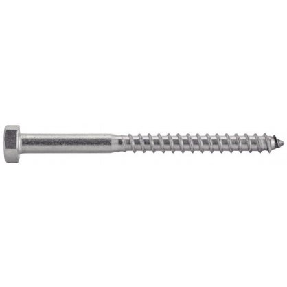 Tirefond inox A4 tête hexagonale Ø8x80 mm DIN 571 ACTON