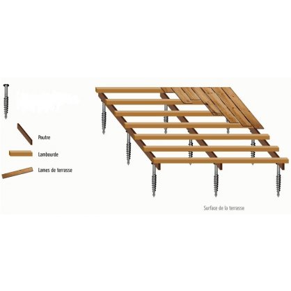 Vis de fondation terrasse 1000 mm Weasyfix