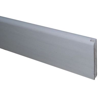 Plinthe bord arrondi en pin prépeint blanc 70x10mm L. 2,40 m