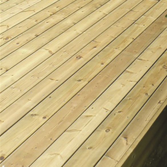 Lame de terrasse en pin du nord lisse - Long. 4,50 m - 27x145 mm - Classe 4