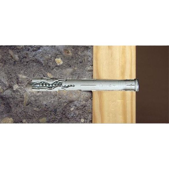 100 Chevilles à frapper Ø8 x 60 mm - Nylon tête fraisée - Clou en acier zingué