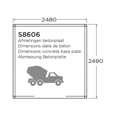 Abri toit plat 19 mm HOF 248x248 cm 6,15 m² - S8606