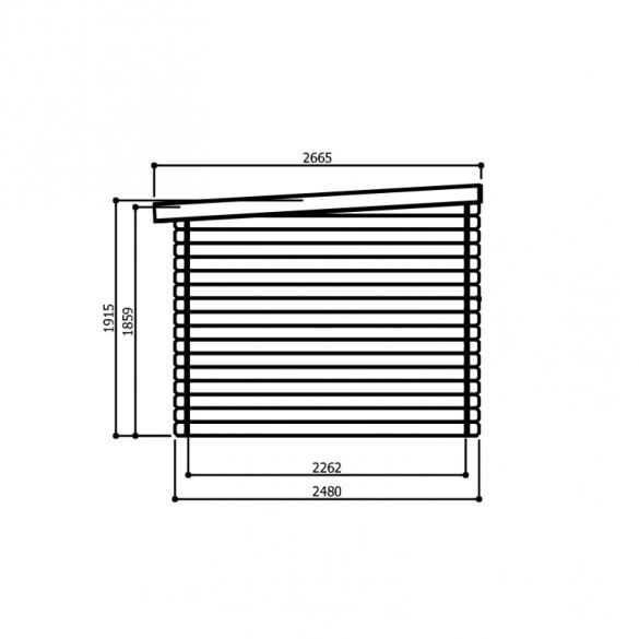 Abri toit plat 19 mm HOF 248x248 cm 6,15 m² - S8606