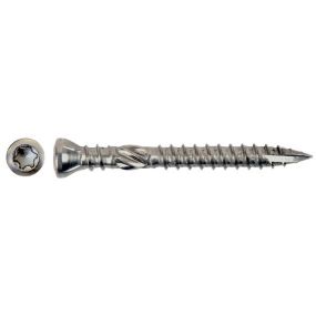 Vis terrasse double filetage A2 inox Ø5x70 mm pour bois dur - Bte 200 vis