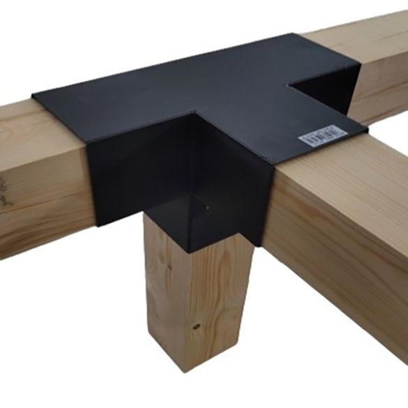 Connecteur 4 directions - 122x266x326 mm - pour poteaux bois 120x120 mm