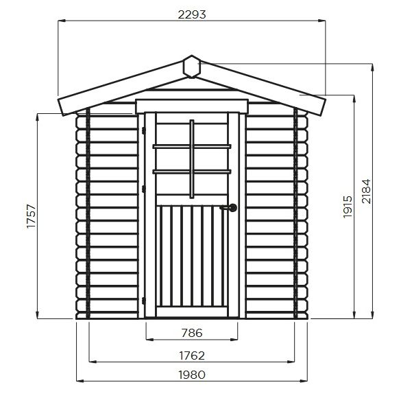 Abri de jardin en bois 19 mm ESSEN  - 198x198 cm - 3,92 m² - S8601 SOLID