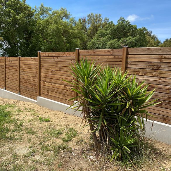 Lame clôture Scala Classe 3 vert - 1 face Faux claire-voie - L. 1,50 m - 150x25 mm