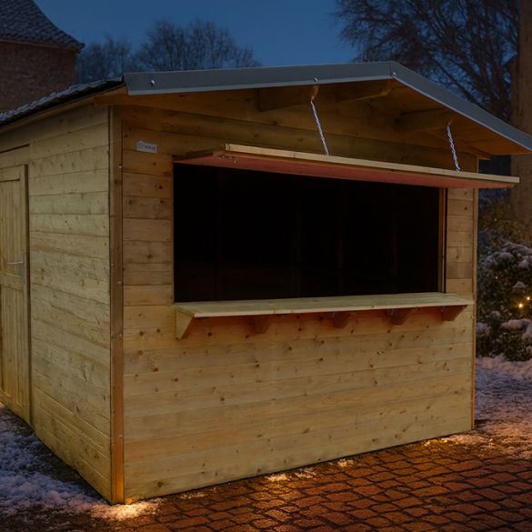 Abri de jardin en bois autoclave 12 mm PECQ 298x238 cm - 7,09 m² - S8725-1