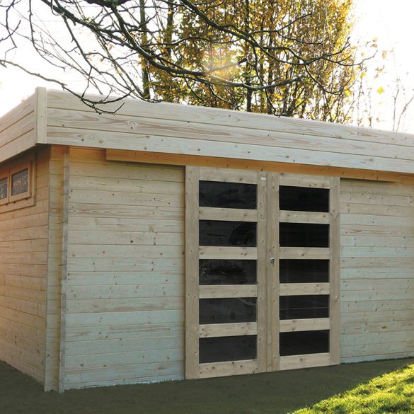 Abri jardin bois brut 40 mm VIBORG 418 x 328 cm - 13,71 m² - S8994 SOLID