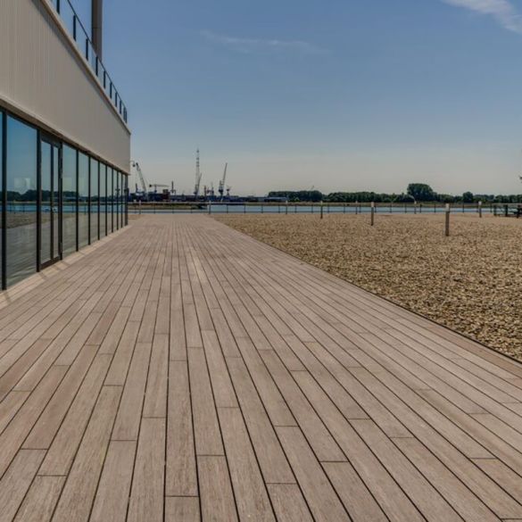 Lame de terrasse réversible en bambou brun foncé L. 1,85 m - 137x20 mm