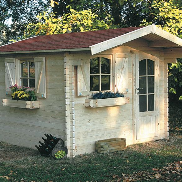 Chalet de jardin en Pin du Nord 40 mm SERVOZ 298x298 cm - 8,88 m² - S8980