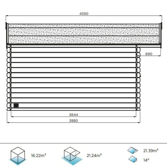 Abri de jardin en sapin brut 28 mm VISP 418x388 cm - 16,22 m² - S8386 SOLID