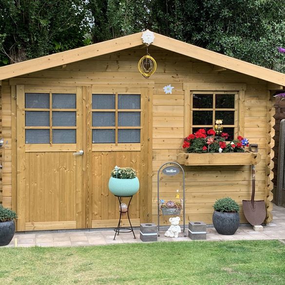 Chalet de jardin 28mm traité CHIMAY 358 x 298cm - 10,67 m² - S8275-1