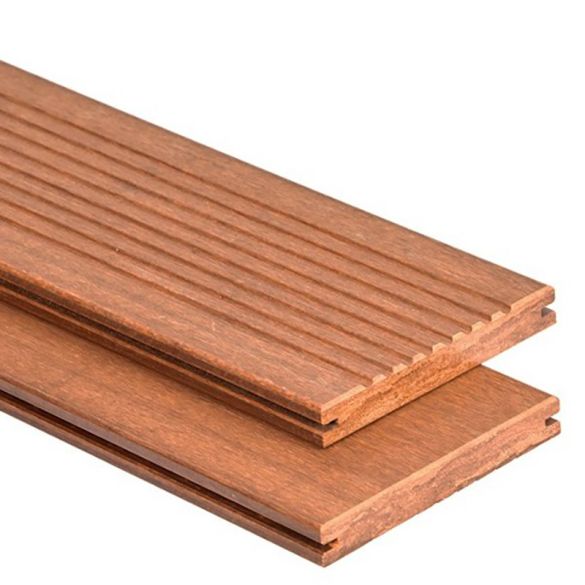 Lame terrasse bambou réversible pré- huilée Brun clair L. 3,05 m - 137x20 mm