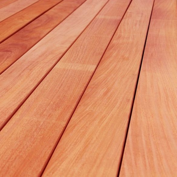 Lame terrasse bois exotique PADOUK lisse - Longueur 2,45 m - 120 x 21 mm
