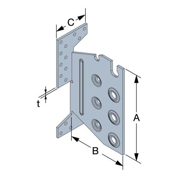 Étrier invisible à encoche et âme intérieure 134x108 mm TU16 SIMPSON