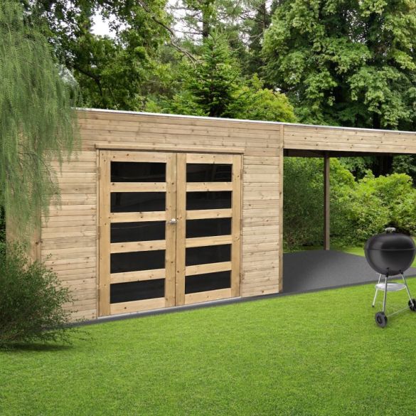 Abri de jardin autoclave Solid SALERNO 287x199 cm + Pergola 300 cm - S8732-1