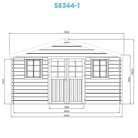 Chalet de jardin bois traité 25,81 m² MONTREUX - 508x508-69 cm - S8344-1 SOLID