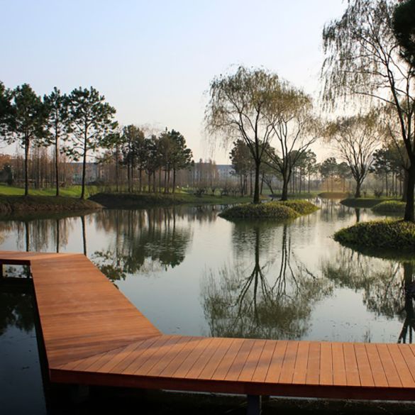 Lame terrasse bambou réversible pré- huilée Brun clair L. 1,85 m - 137x20 mm