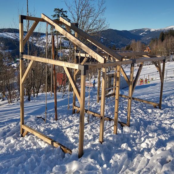 Connecteur express en T - 122x266x326 mm - pour poteaux bois 120x120 mm