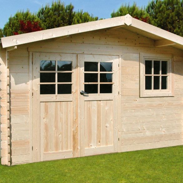 Chalet en  bois brut 34mm SALZBURG 388x298 cm - 11,56m² - S8964 SOLID