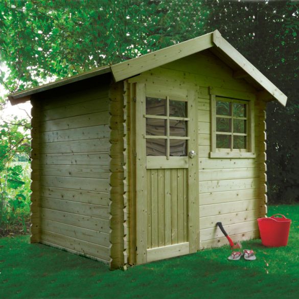 Abri de jardin 28 mm en bois autoclave LAVAL 238x198 cm - S815-1 SOLID