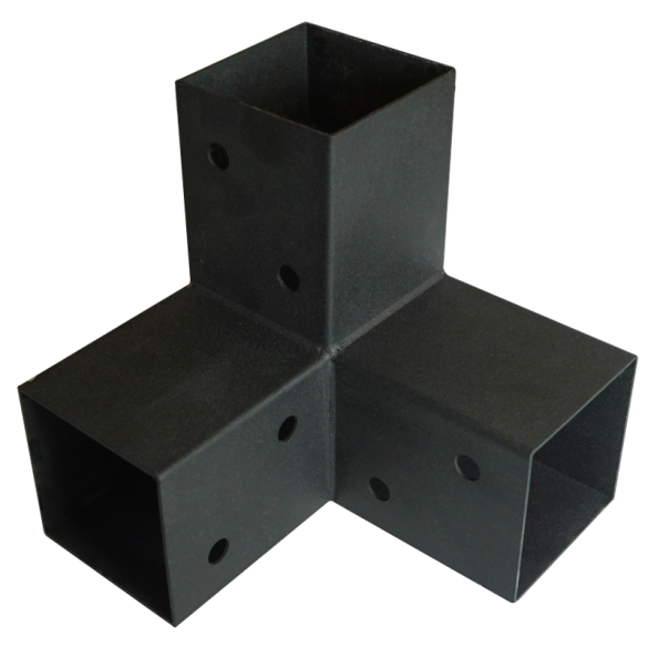 Connecteur 3 directions - 122x266x326 mm - pour poteaux bois 120x120 mm