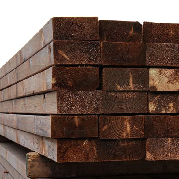 Charpente pin sylvestre 100x80 mm - rabotée et traitée Cl4 marron - L. 5,00 m