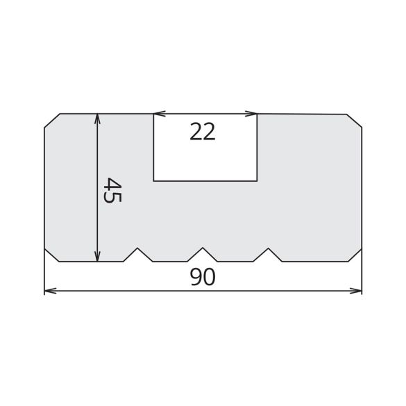 Demi poteau bois 90x45 mm L. 2,40 m - Rainure 22 mm - traité Classe 4 marron
