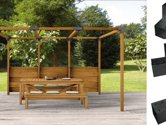 Connecteur express en L - 122x226x224 mm - pour poteaux bois 120x120 mm