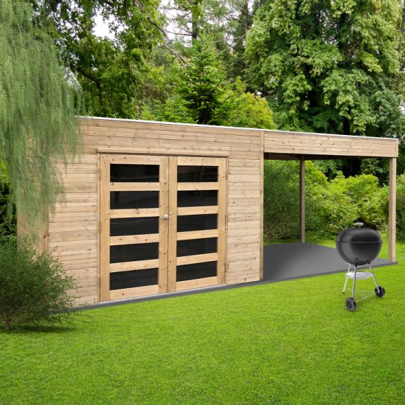 Abri de jardin autoclave Solid SALERNO 287x199 cm + Pergola 300 cm - S8732-1