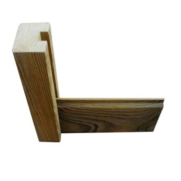 Poteau intermédiaire 90x90 mm en pin autoclave L. 2,00 m pour lames 25 mm