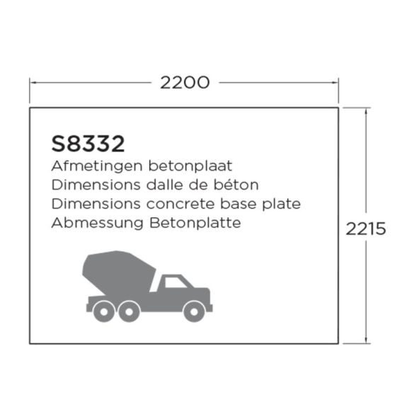 Abri jardin 28mm en bois autoclave NEVERS 238 x 238cm - S8332-1 SOLID