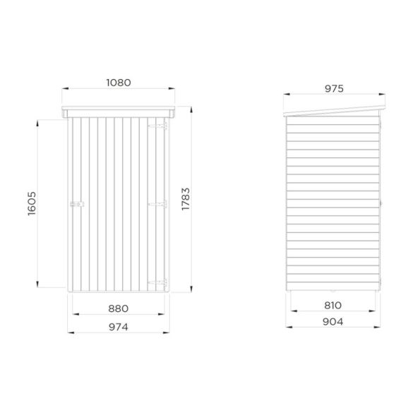 Abri de rangement 12 mm S8581-1LD traité autoclave 90x96x180 cm SOLID